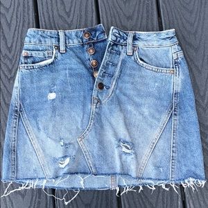 Free People Denim Mini Skirt